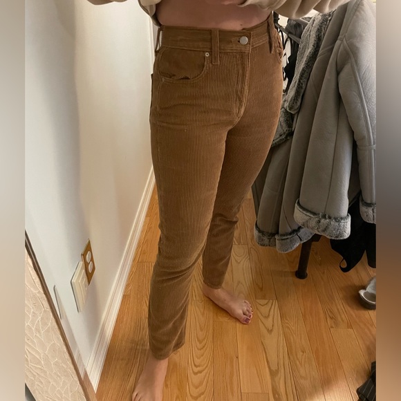 Denim Forum - Yoko high rise slim 28L corduroy pants in teddy brown - Picture 3 of 6